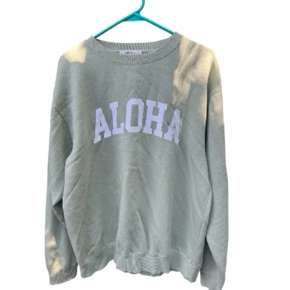 Mahina Sage Green Aloha Sweatshirt - Picture 2 of 4